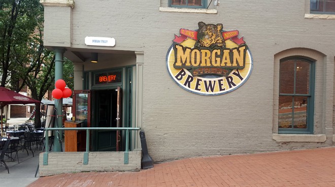 Entrance and side of the Morgan Street Brewery building.