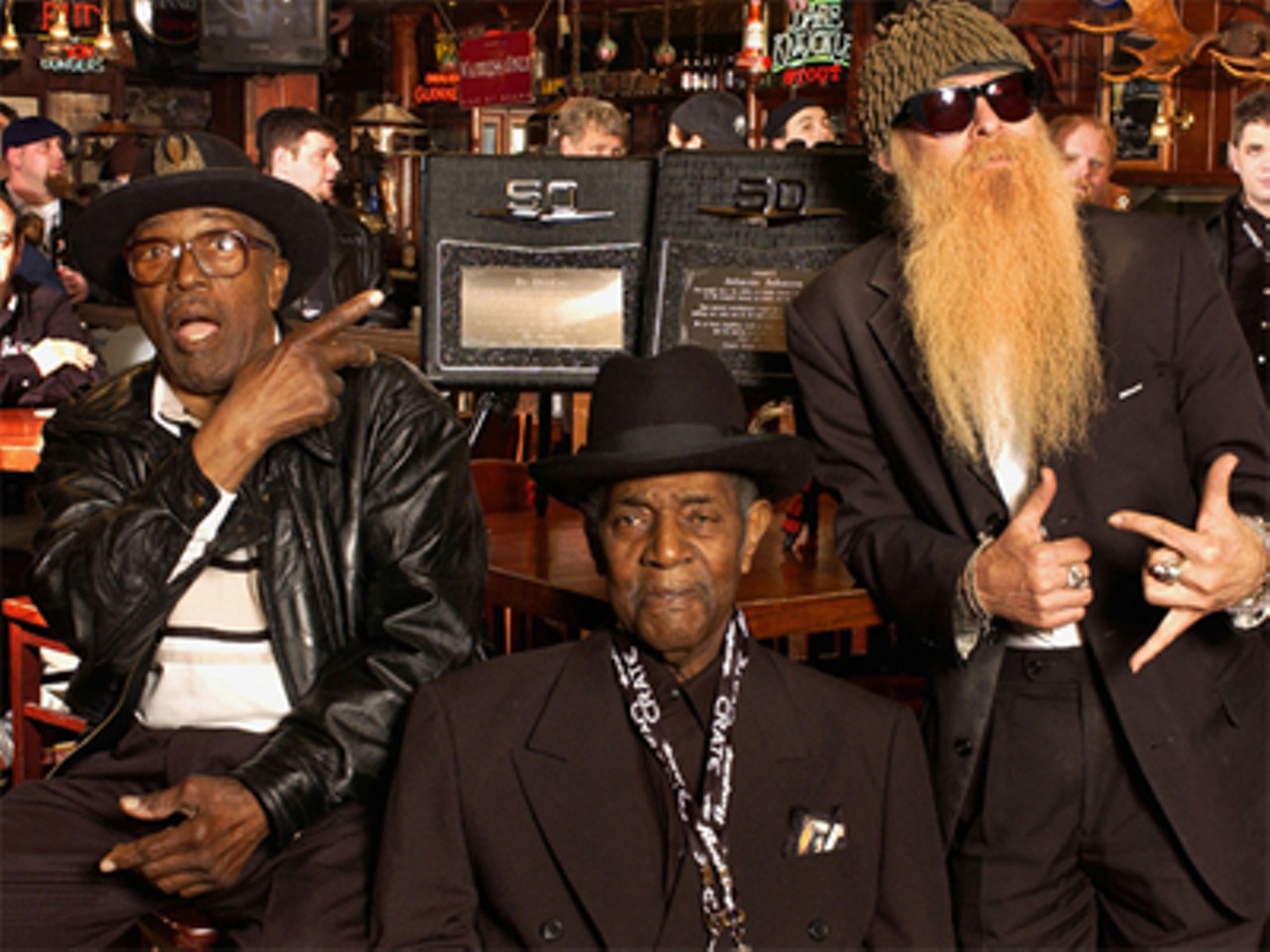 Bo Diddley, Johnnie Johnson and Billy Gibbons at the Crate awards.