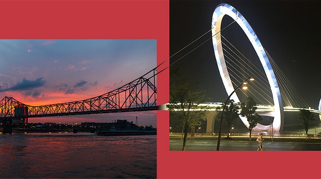 Sister cities St. Louis (left) and Nanjing (right) are both river cities -- one on the Mississippi, one on the Yangtze.