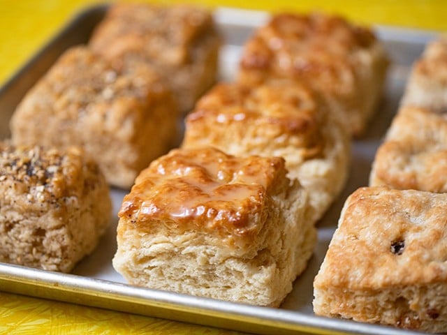 A tray of biscuits.