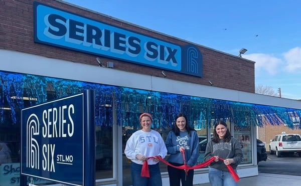 Series Six founder Sami Baldridge (center) celebrated the shop's move to south city with  employees Sarah Hummel (left) and Caroline Martin.