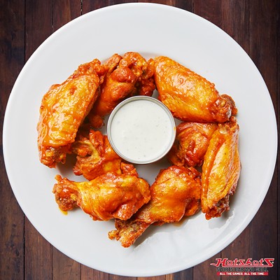 Hotshots (Nine locations, including 131 Arnold Crossroads Center,Arnold)At all 9 area locations, score 6 traditional wings for only $7 during St. Louis Wing Week. Pro tip: Add a side of the best ranch in town.