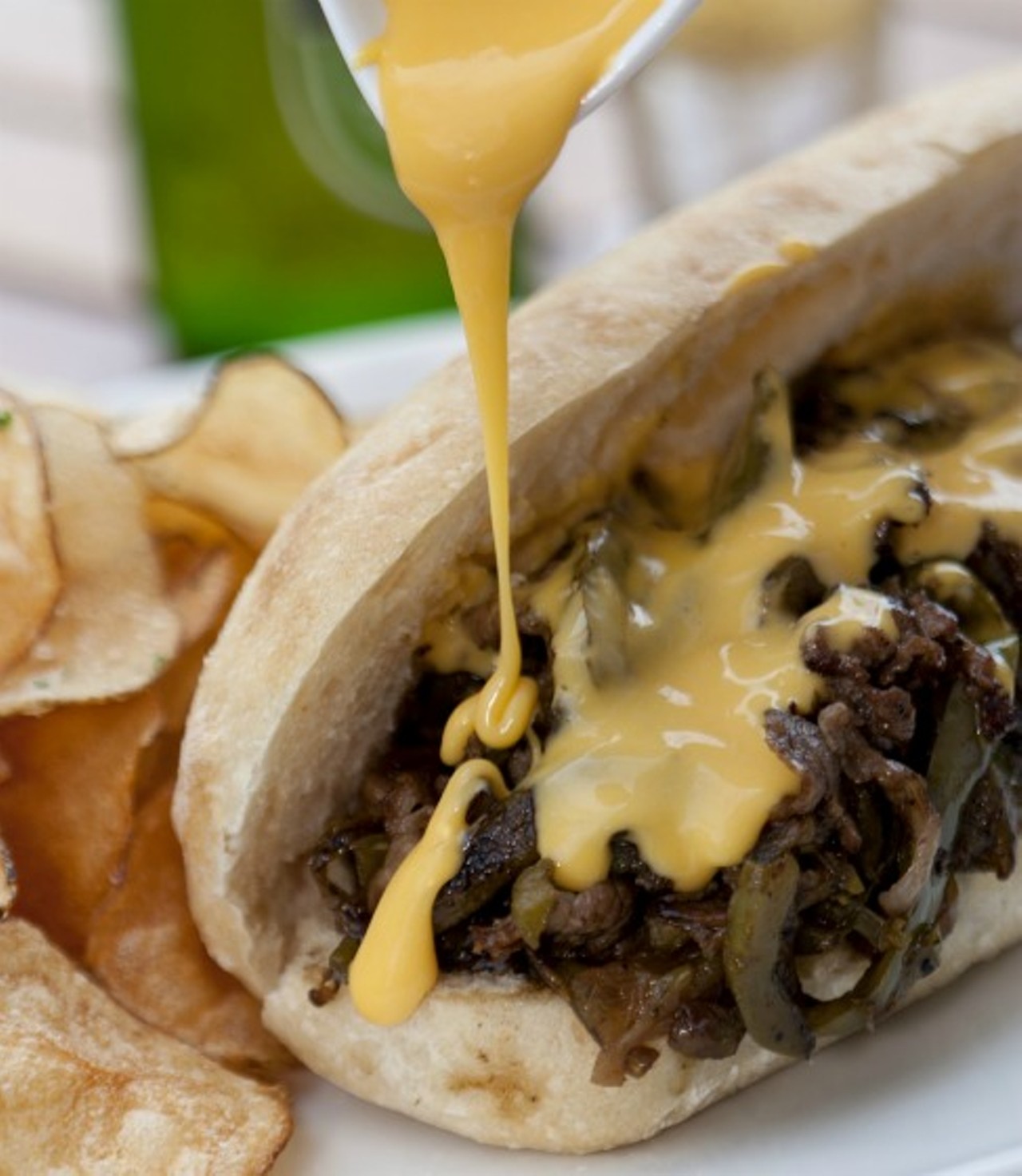 Steak can be good for hangovers. 
The ultimate guilty pleasure sandwich, this decadence is served by chef Jason Smith in a nod to Philly native and restaurateur Stephen Starr of Steak 954 in Fort Lauderdale, Florida.