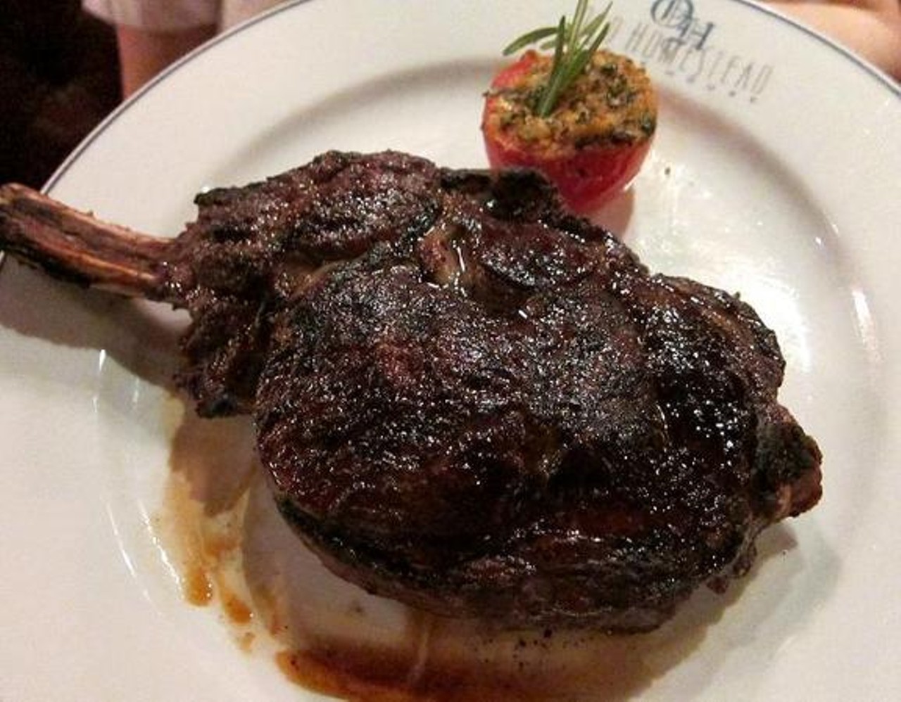 Steak can speak for itself.
The "Gotham Rib Steak on the Bone," photographed at the The Old Homestead in New York.
