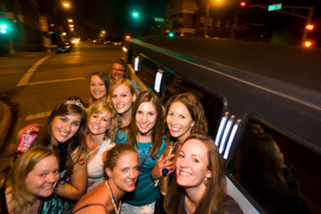 At 11:10 p.m., this group arrives in style at McGurk's.