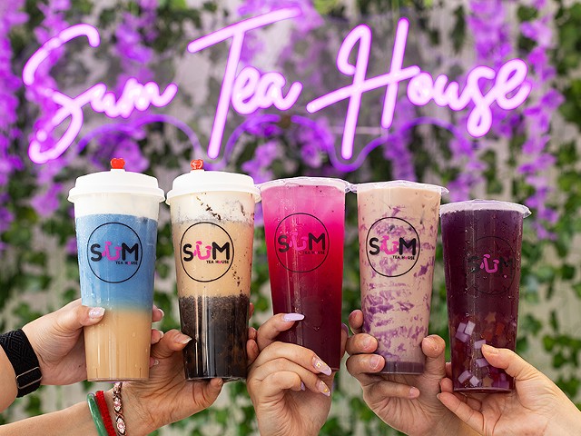 Sum Tea House features a variety of colorful teas.