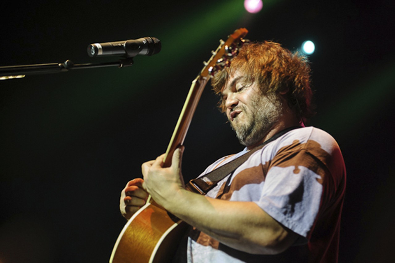 Jables, rocking his acoustic guitar with Tenacious D at The Pageant.