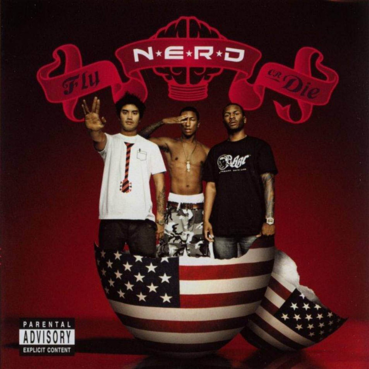 15. We're apparently born for war if N.E.R.D.'s "Fly or Die" cover sings true. On it, the American egg hatches Pharrell Williams in fatigues.