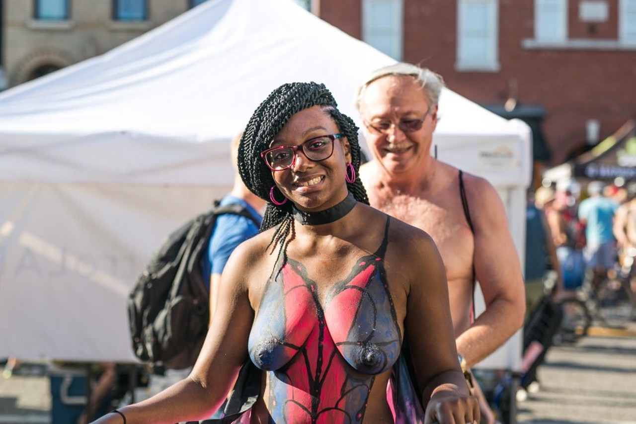 The 2018 World Naked Bike Ride Brought Lots of Bodies to the Grove