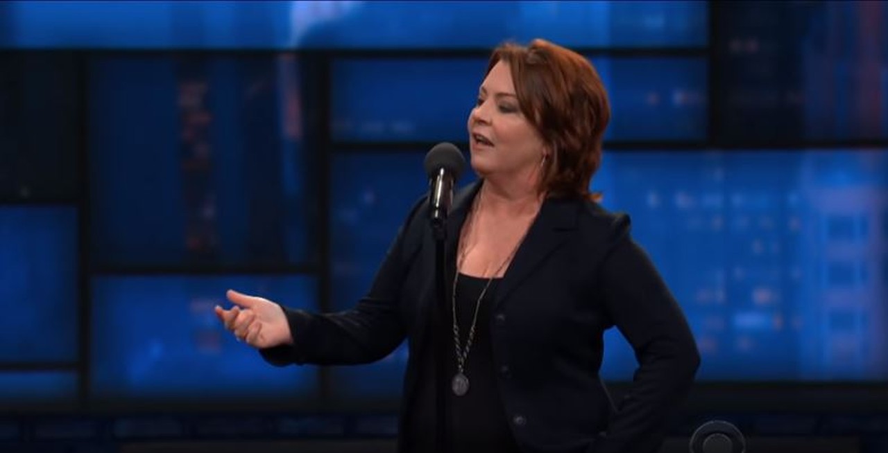 Kathleen Madigan
This famous comedian can be seen all over your television, but she grew up all over Missouri, with most of her younger years spent in Florissant. (This Missouri girl also lived in House Springs and near the Ozarks, too.)
Photo credit: screengrab from YouTube