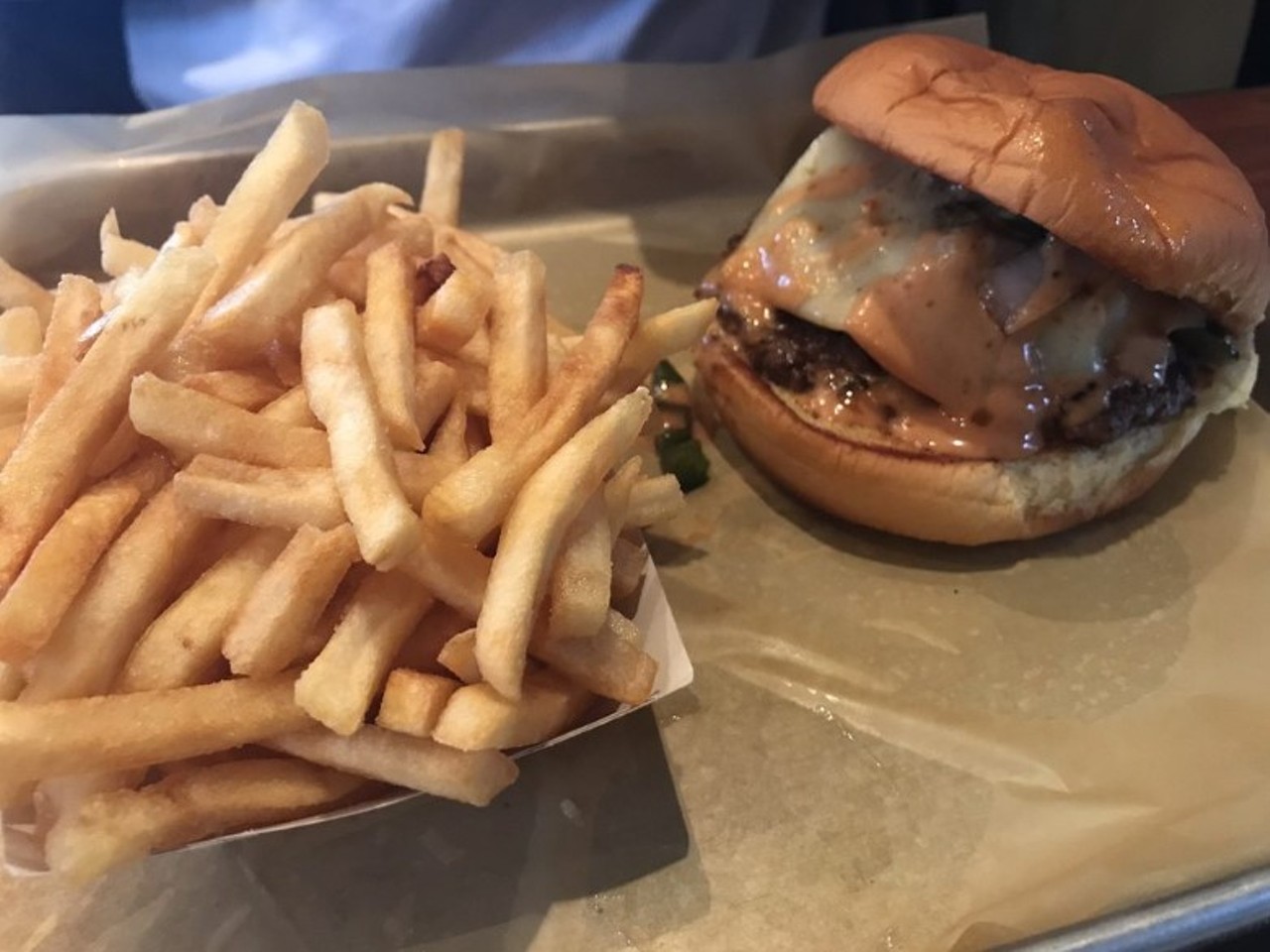 #1: Jack Nolen&#146;s
(2501 S 9th Street; jacknolens.com. 
Jack Nolen&#146;s achieved a perfect five stars with 97 reviews. The Yelp reviews for the best burger here.
Read Cheryl Baehr&#146;s review here.
Photo credit: Jason P. via Yelp