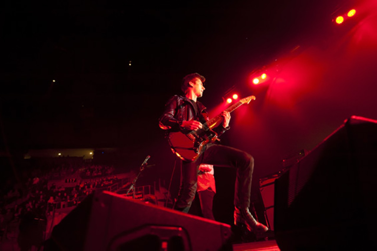 Arctic Monkeys performing at the Chaifetz Arena in St. Louis on Friday, April 27.