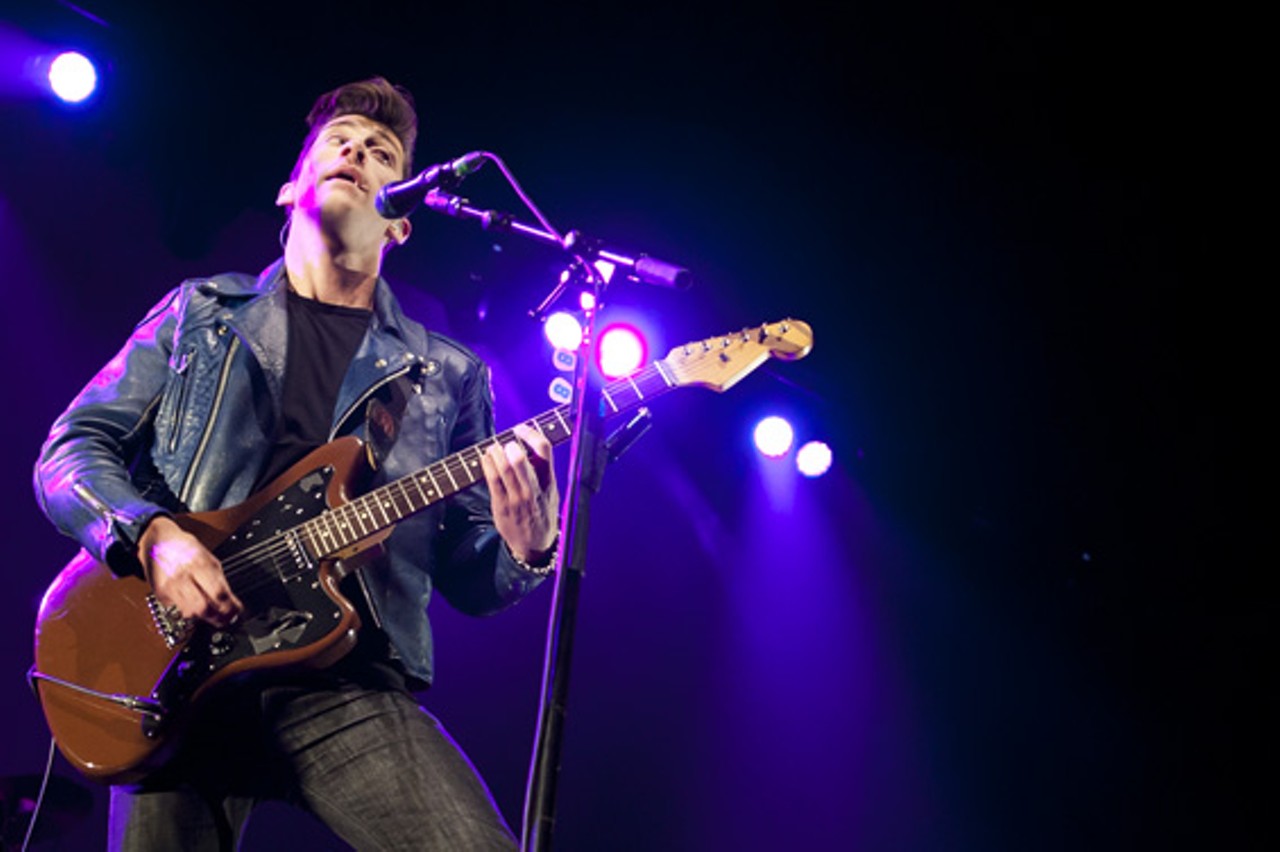 Alex Turner of Arctic Monkeys performing at the Chaifetz Arena in St. Louis on Friday, April 27.