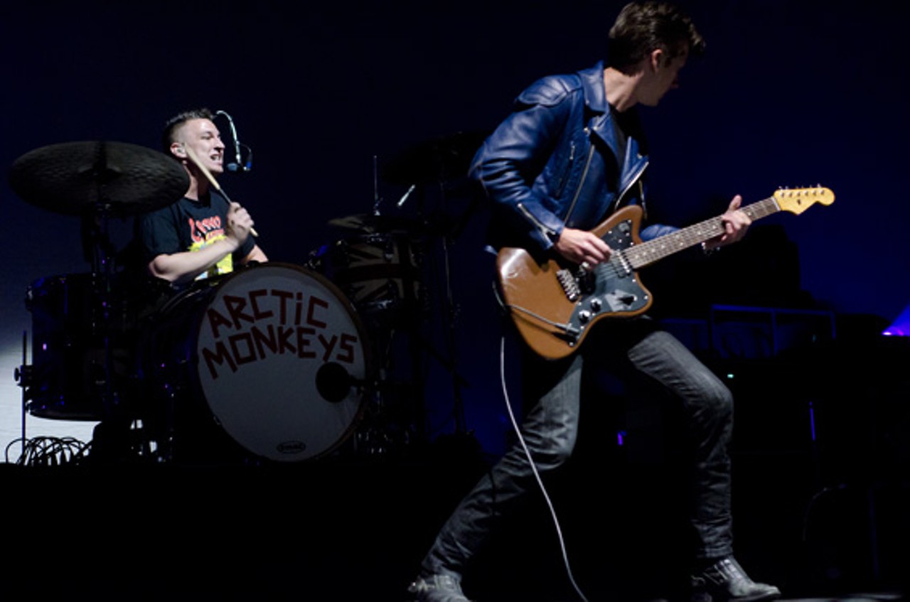 Arctic Monkeys performing at the Chaifetz Arena in St. Louis on Friday, April 27.