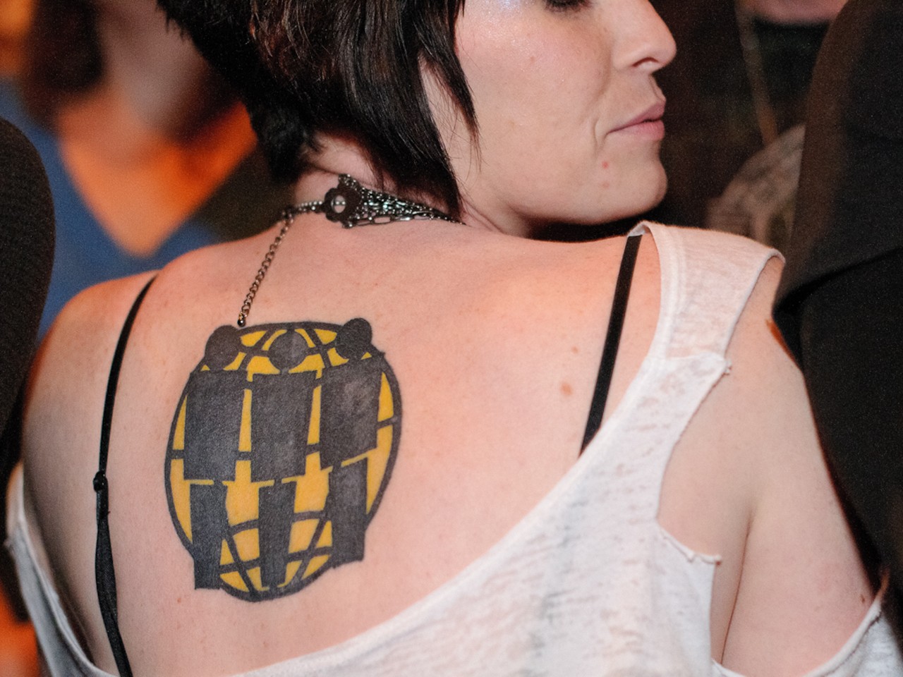 Britnee Liehr drove three hours from Mt. Sterling, Illinois to show off her Third Man Records tattoo - and enjoy the rock show, of course.