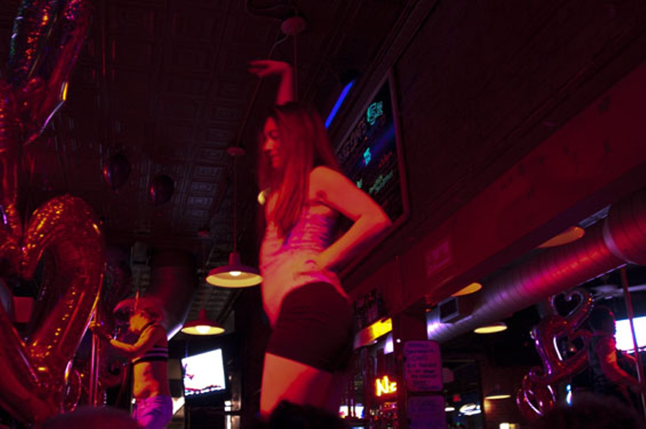 One of several bar dancers performing at Novak&rsquo;s.