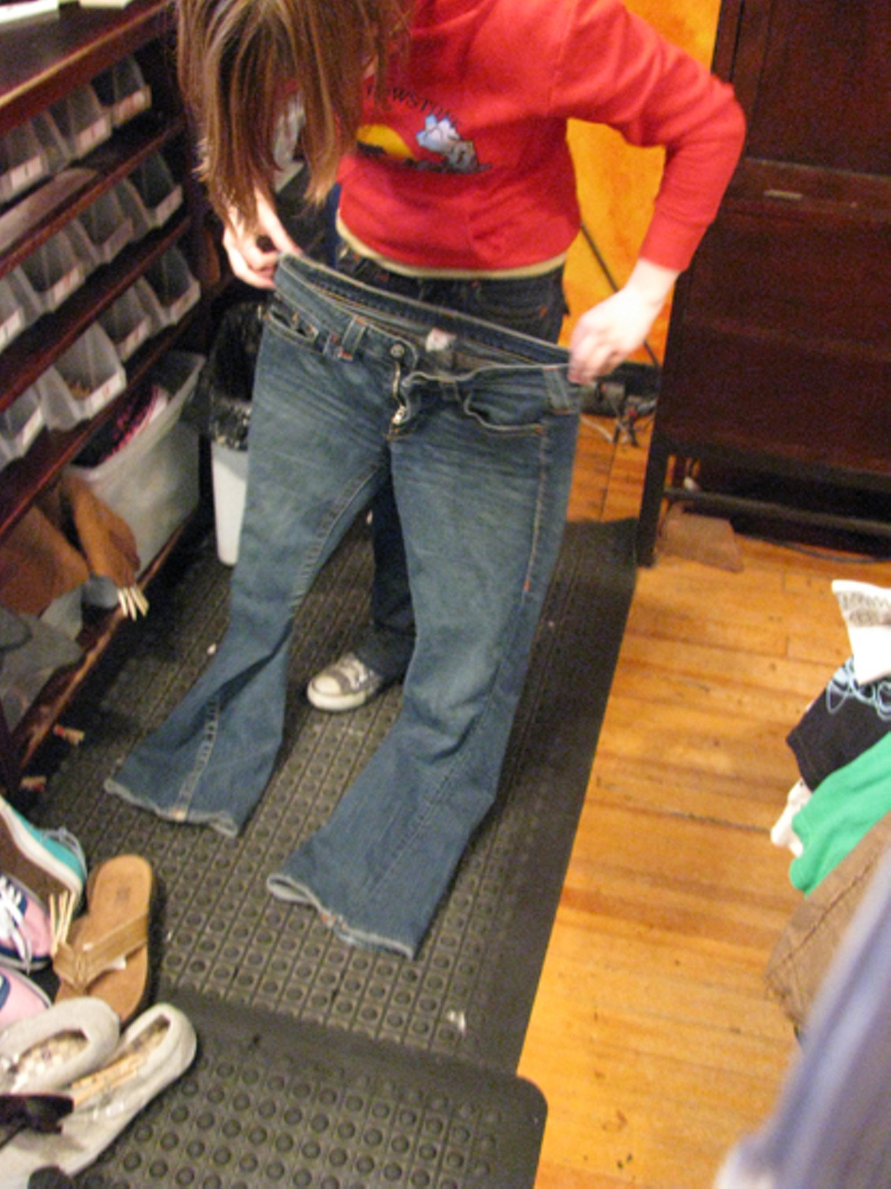 True Religion jeans? Oh yes. Normally flying about $100, this denim will sell for $38.50 at Rag-O-Rama, Beausang says.