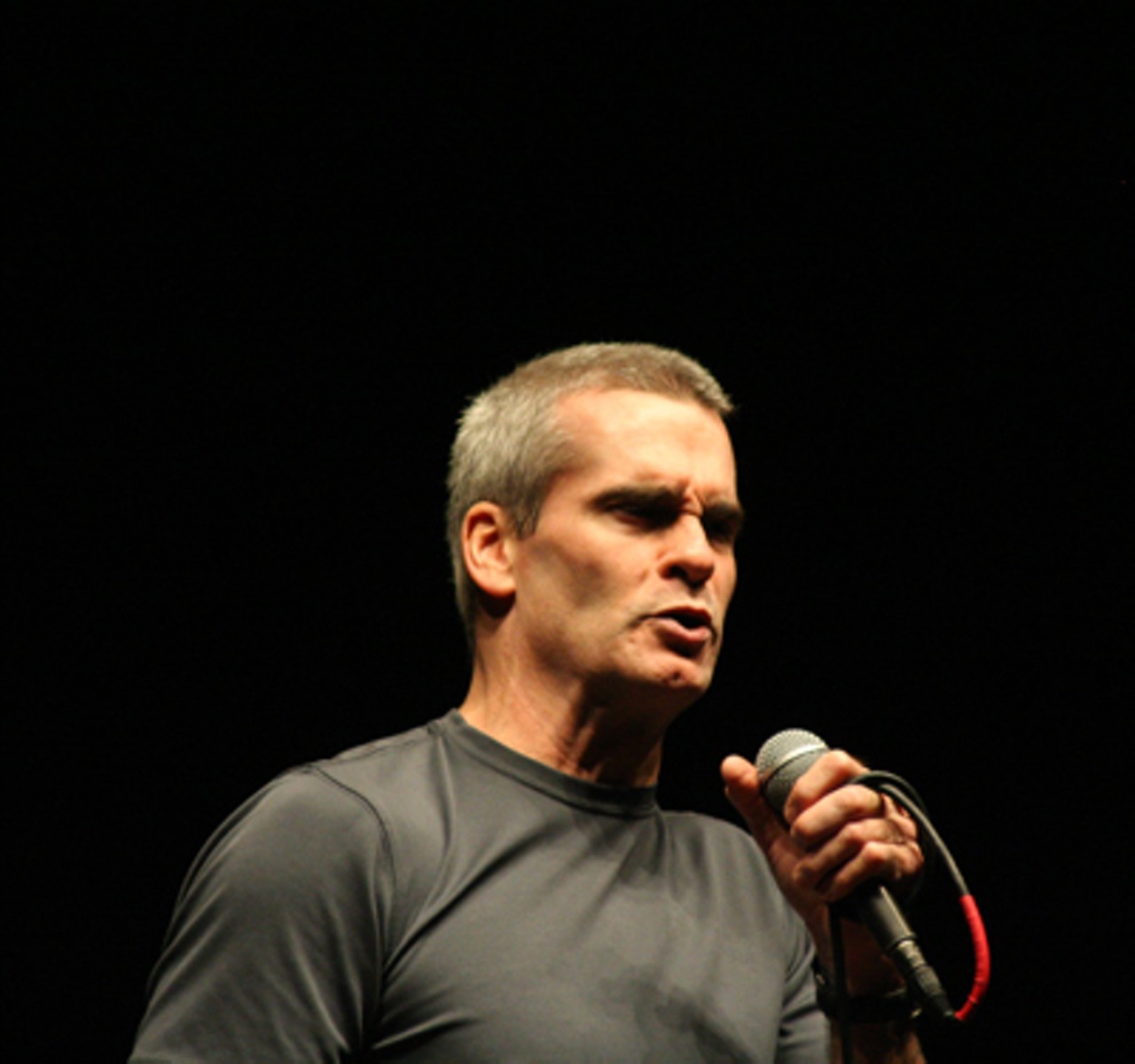 Angry Rollins. 
Read a recap of Rollins' spoken word performance in A to Z.
Read an interview with Rollins in this week's edition, "Get in the Van: Henry Rollins &mdash; musician, spoken-word artist, writer and punk legend &mdash; talks about life on the road.". 
We also posted outtakes from that interview in A to Z.