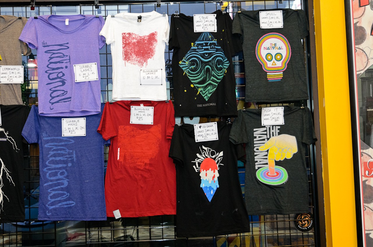 The National's merchandise, for sale at Suite 100.