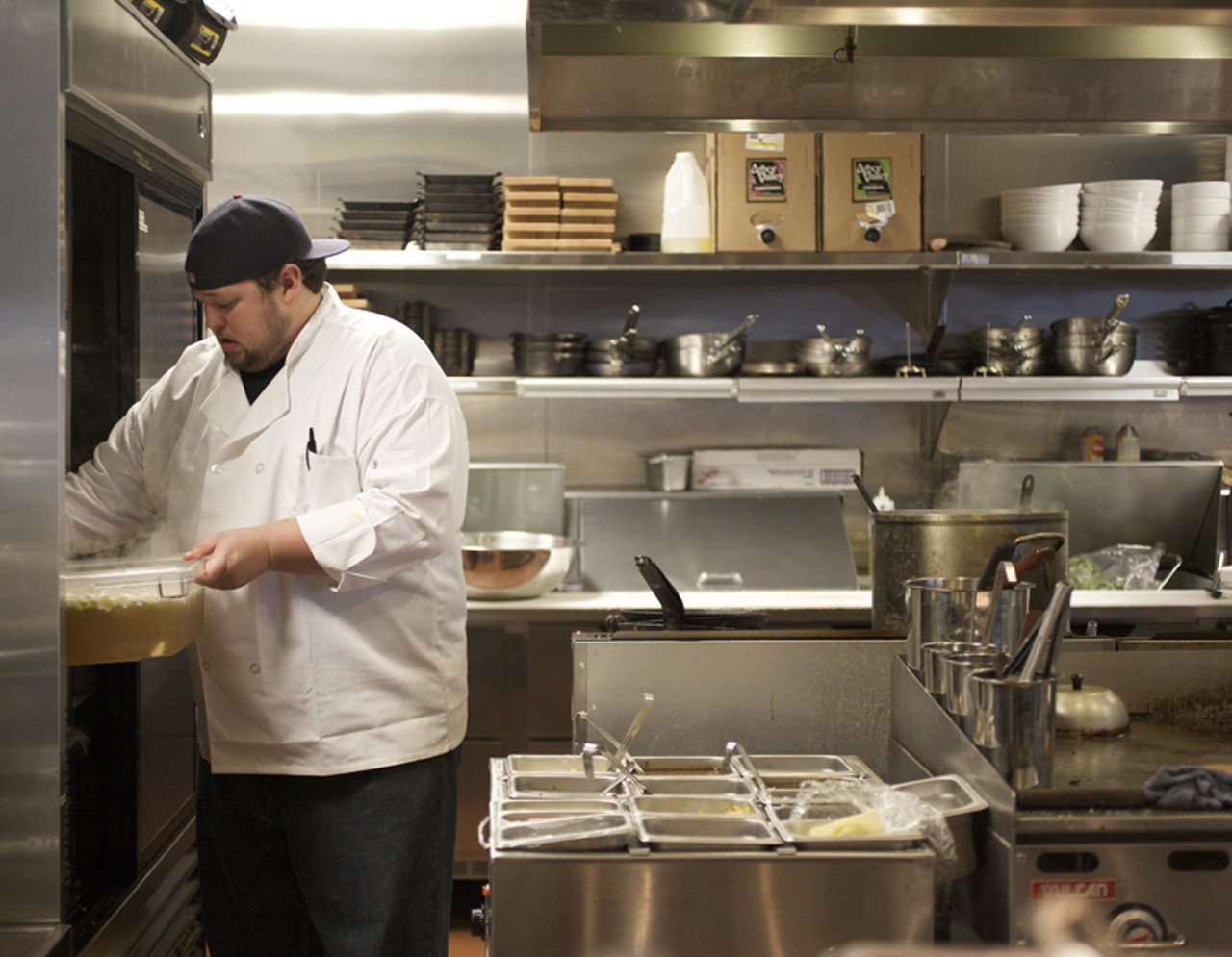 Sous Chef Lee Hatley in the kitchen at The Tavern Kitchen & Bar.