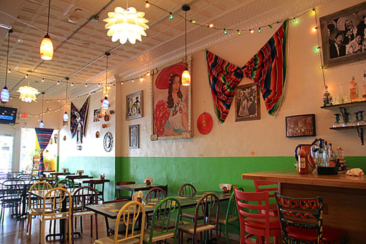 Siete Luminarias (2818 Cherokee Street; 314-932-1333)
Brothers Ram&oacute;n and Luis Garc&iacute;a have added yet another destination to the list of Cherokee Street's fantastic collection of restaurants. At Siete, which we named Best Mexican 2012, you can find tacos, tortas and other standard taqueria fare, but dig a bit deeper to discover more exotic offerings: pambazo is a torta with bread soaked in guajillo-chile sauce; tlacoyos are masa cakes stuffed with melted cheese; tacos de cabeza are made from beef cheeks. Some have even suggested that the carnitas here might be the best-rendered pork in town. It also serves the chips and two kinds of salsa in tiny plastic mule-driven wagons, and that's pretty awesome.