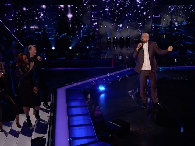 St. Louis musician Neil Salsich performs on stage at The Voice.