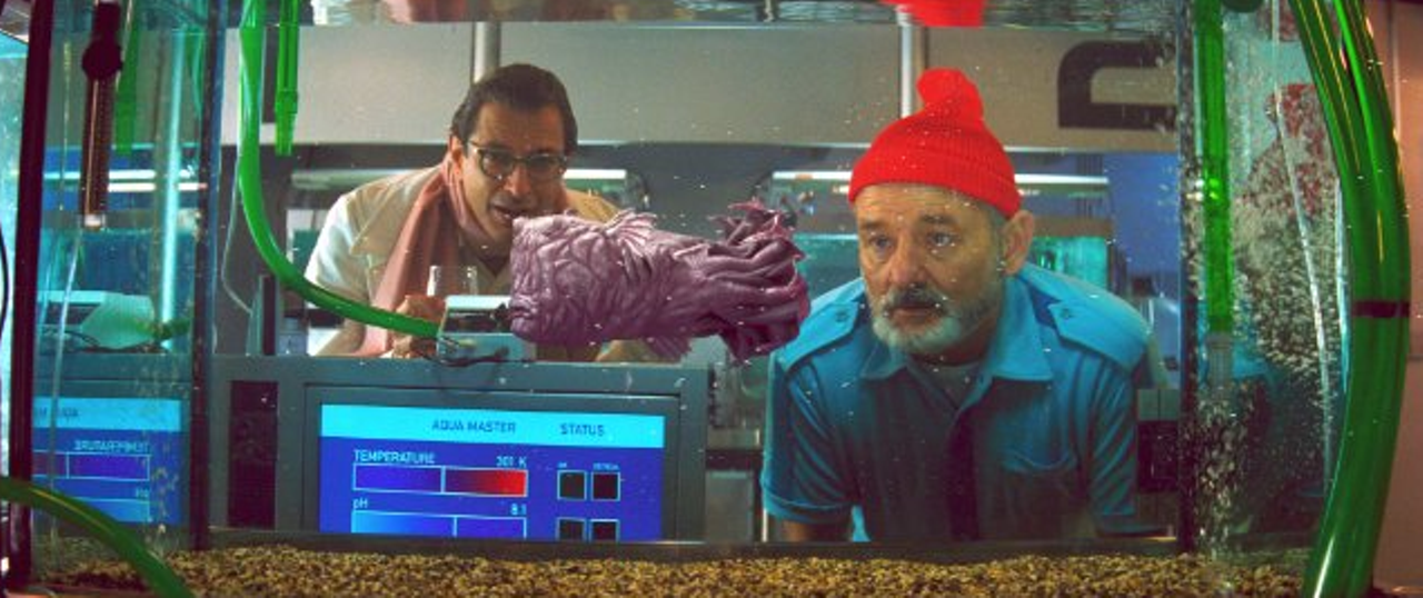 Inspired by the French oceanographer Jacques Cousteau, Murray's character in The Life Aquatic with Steve Zissou dresses his team in an eye-catching wardrobe -- baby-blue suits and bright red caps -- that has since become one of the most iconic items in Anderson's cinema. Read our The Life Aquatic with Steve Zissou movie review.