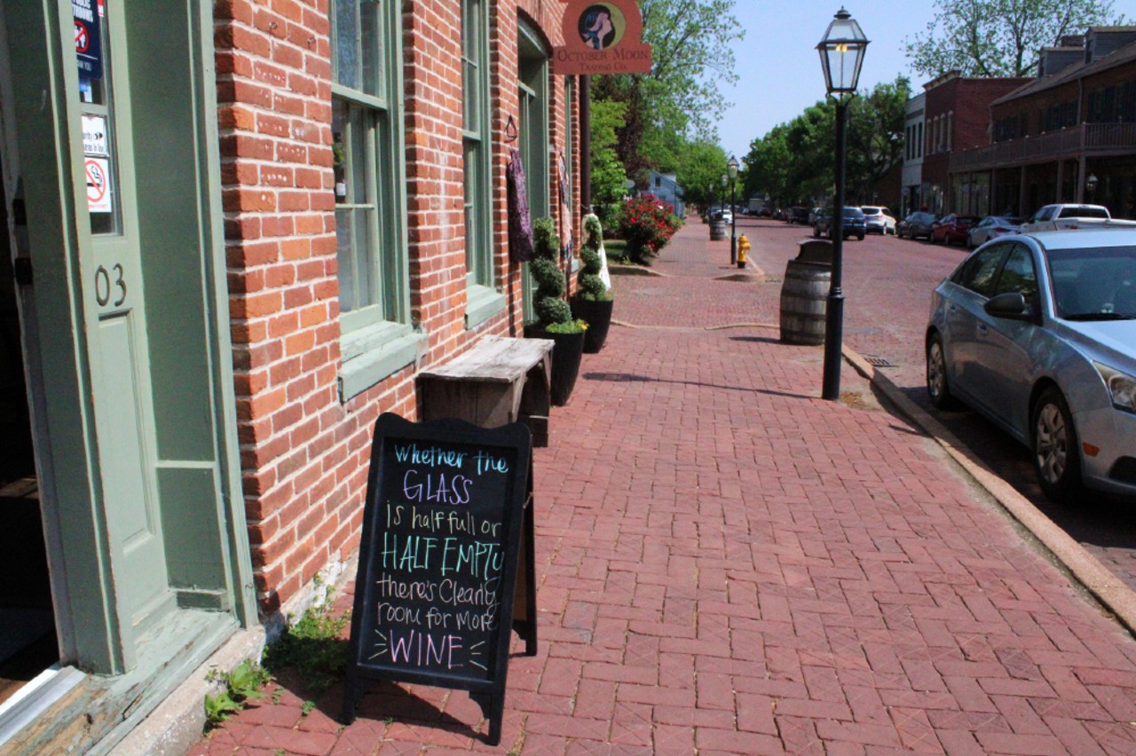 The cafe has signs out marking its spot on Historic Main Street in St. Charles.