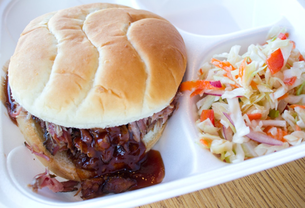 A pulled pork sandwich and red pepper slaw. Read more: Wilson's BBQ Serves Up St. Louis-Style Barbecue in South City