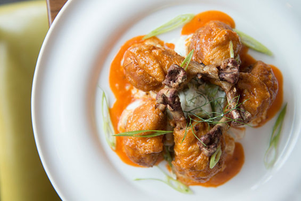 Chicken lollipops with blue-cheese mousse. Read more: Inside Alumni St. Louis Downtown