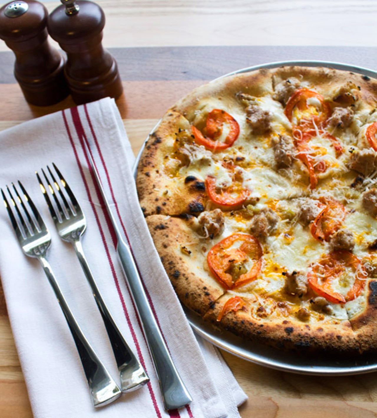 Spicy diavolo pizza with heritage Berkshire sausage, spicy marinated tomatoes, housemade mozzarella, chile oil and fresh Parmesan. Read more: Central Table Food Hall Offers Artisan Eats in the Central West End [Photos]
