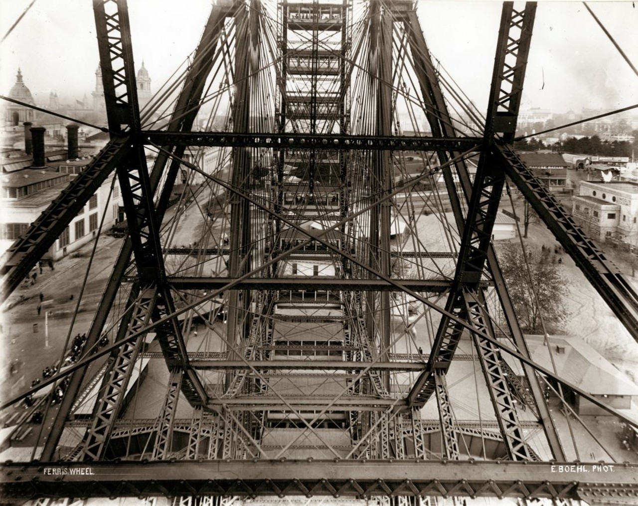 1904 WORLD'S FAIR VIEW FROM THROUGH FERRIS WHEEL.
Find out more about this photo at MoHistory.org.