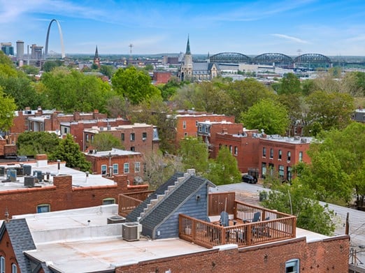 The house at 2518 South 12th Street offers incredible views of the Gateway Arch, and more.