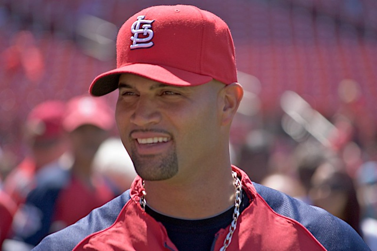 3. Albert Pujols (2001-11, 2022): “El Hombre” to Stan Musial’s “The Man,” Pujols spent the first half of his career on pace to potentially surpass Hornsby as the greatest right-handed hitter in history. Famously undrafted until the 13th round of the 1999 draft, he went on to bash so consistently during his time in St. Louis that he was also nicknamed, somewhat incongruously, “The Machine.” He won three MVPS and a pair of World Championships before departing for the Angels in 2011, mostly stinking up the place there. But his return to the 2022 Cardinals is more than a nostalgia tour; he still rakes lefties. -Ben Westhoff 