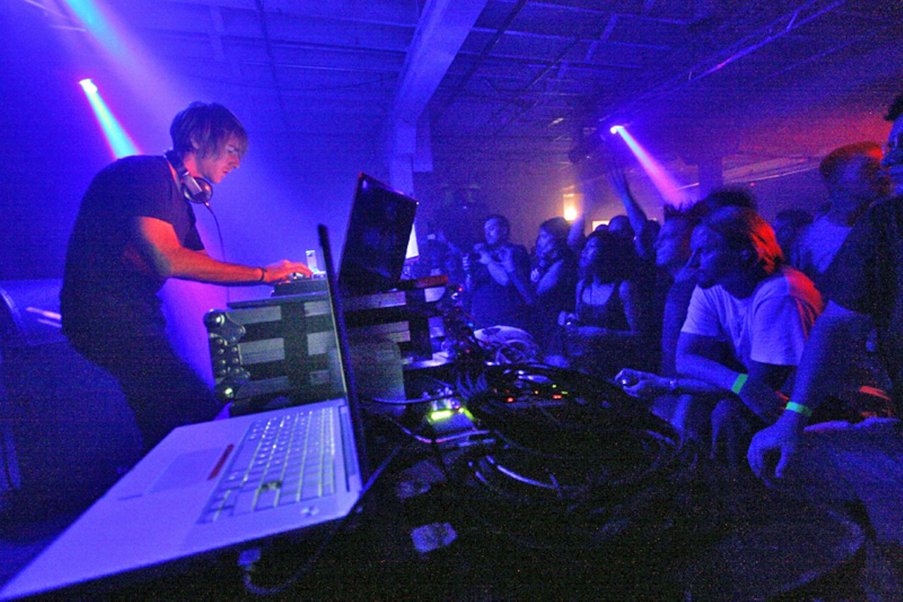 Veteran rave DJ Richie Hawtin proved himeself adept at working St. Louis partiers into a sweaty frenzy, as these photos show. From Koken Art Factory on July 4.