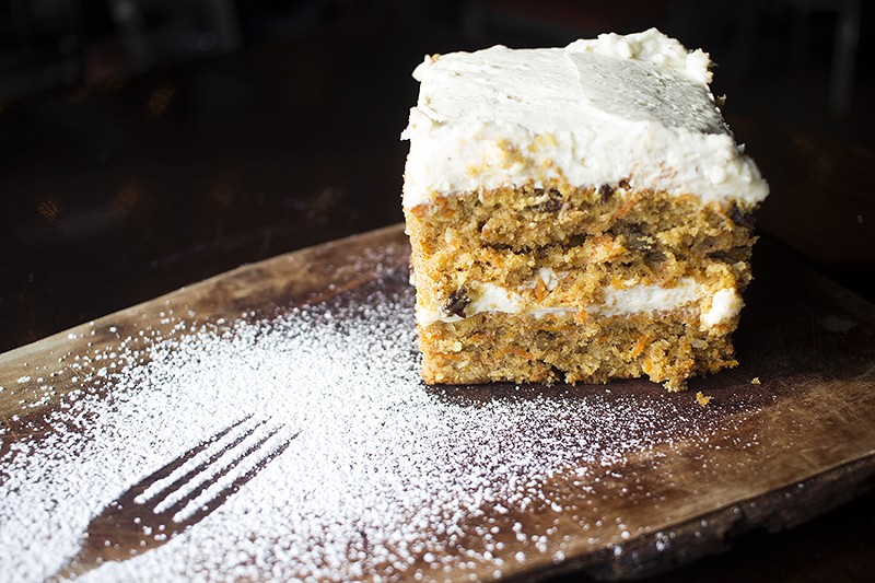 For dessert, Charleville offers carrot cake with cream-cheese icing. - PHOTO BY MABEL SUEN