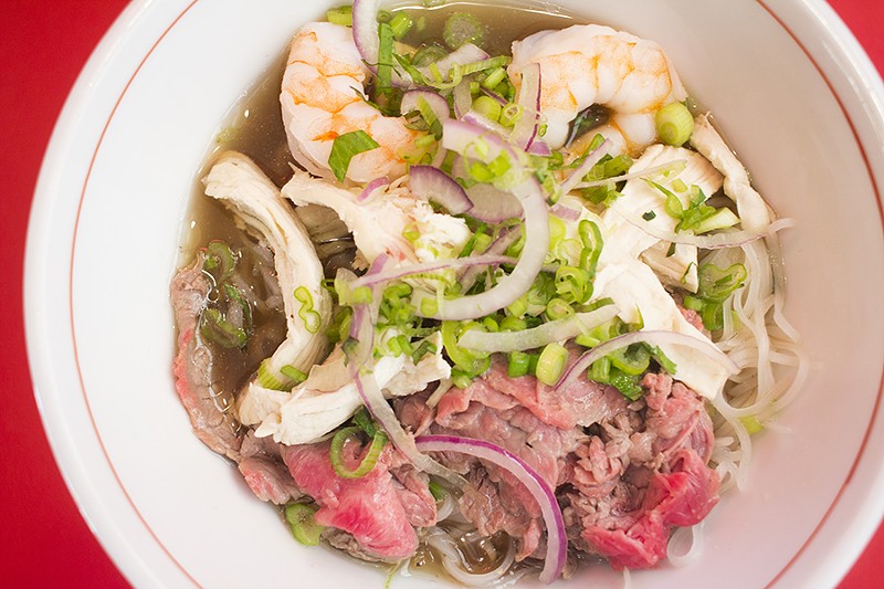 The "Pho Shizzle" features beef, chicken and shrimp. - MABEL SUEN