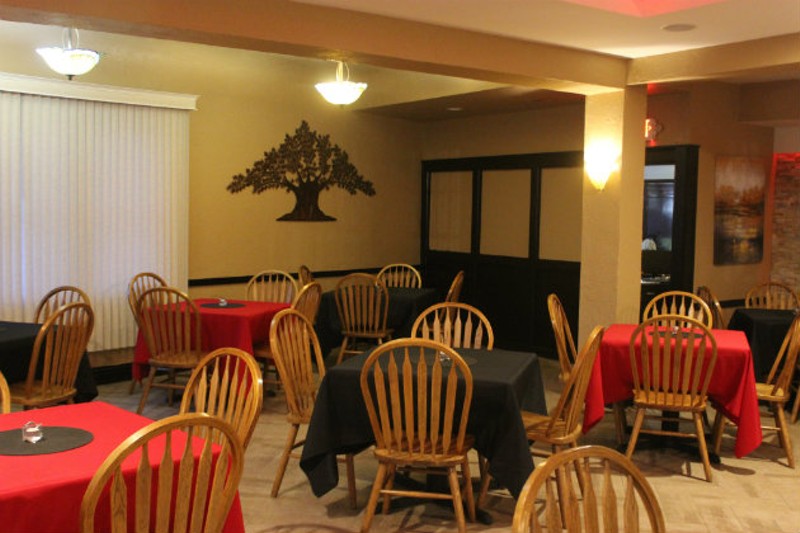 The cozy dining room is welcoming to families. - Cheryl Baehr