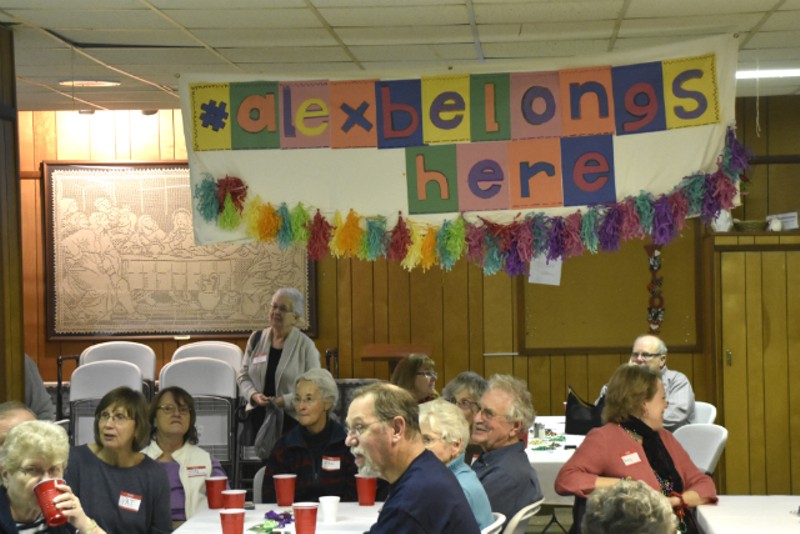 About 60 people attended a fundraiser for Alex Garcia on Tuesday at Christ Church in Maplewood. - DOYLE MURPHY