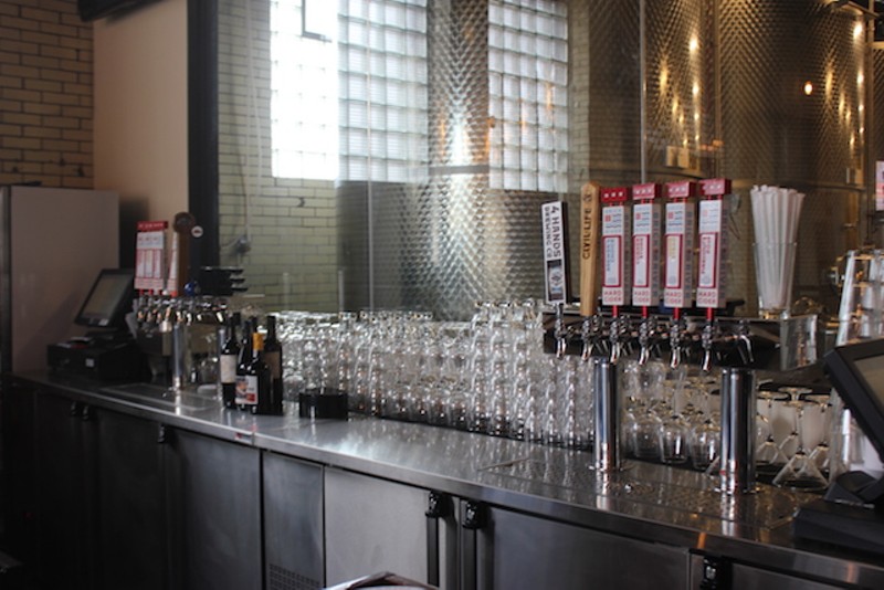 Four taps are devoted to cider and four to beer from area brewers. - SARAH FENSKE
