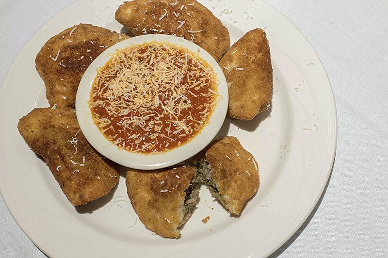 Lombardo's has perfected St. Louis' favorite appetizer: toasted ravioli. - MONICA MILEUR