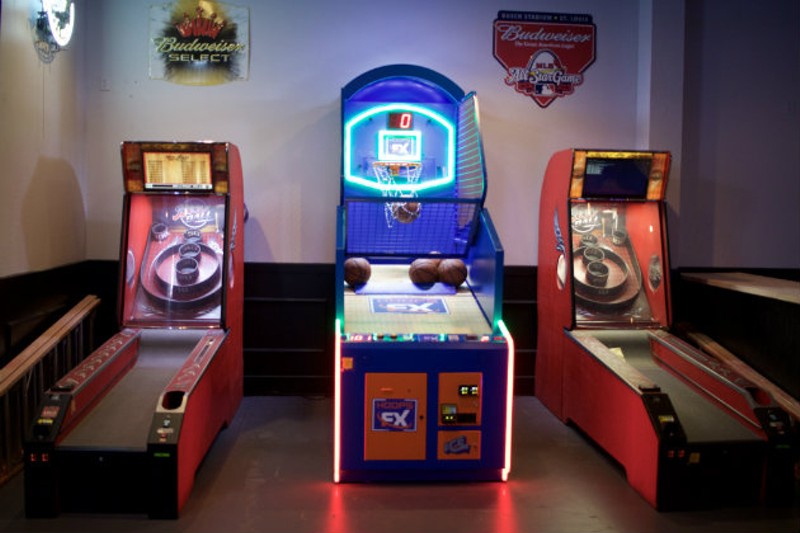 Skee-ball and pop-a-shot basketball are there to help pass the time. - CHERYL BAEHR