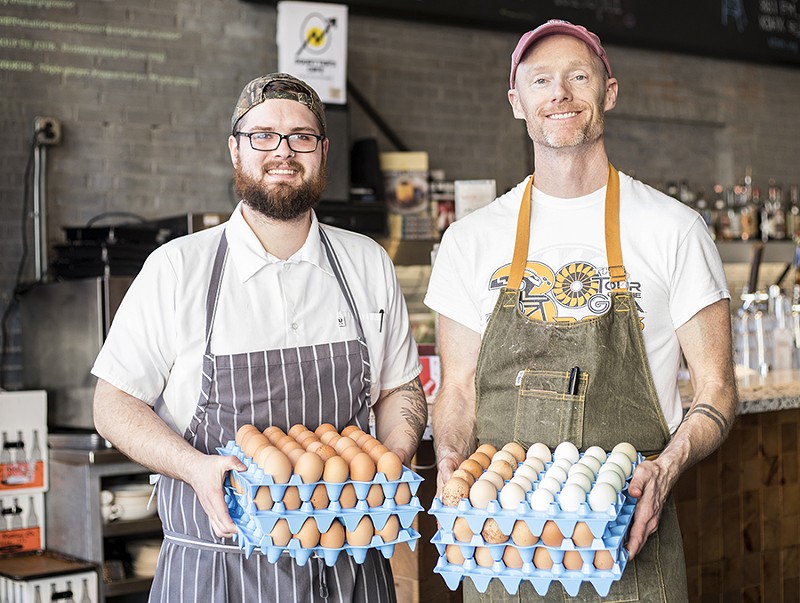 Sous chef Justin Bell and chef Rob Connoley keep things farm-fresh. - MABEL SUEN
