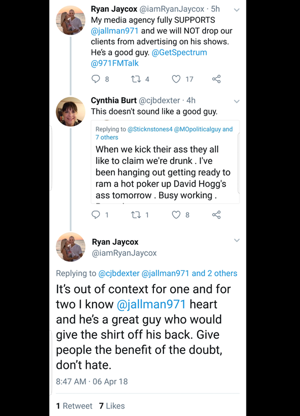 Later on Friday, marketer Ryan Jaycox locked his account and restricted the above Tweets. - Screenshot via Twitter
