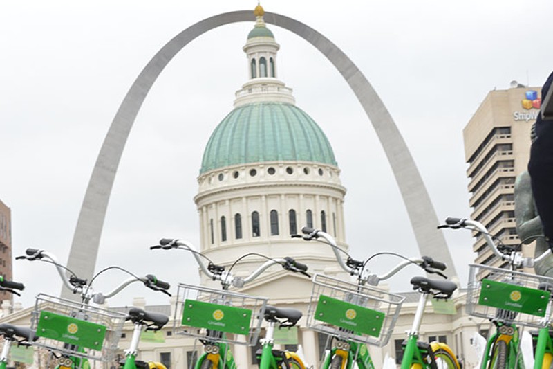 St. Louis' new bike-sharing program kicked off today. - MEGAN ANTHONY