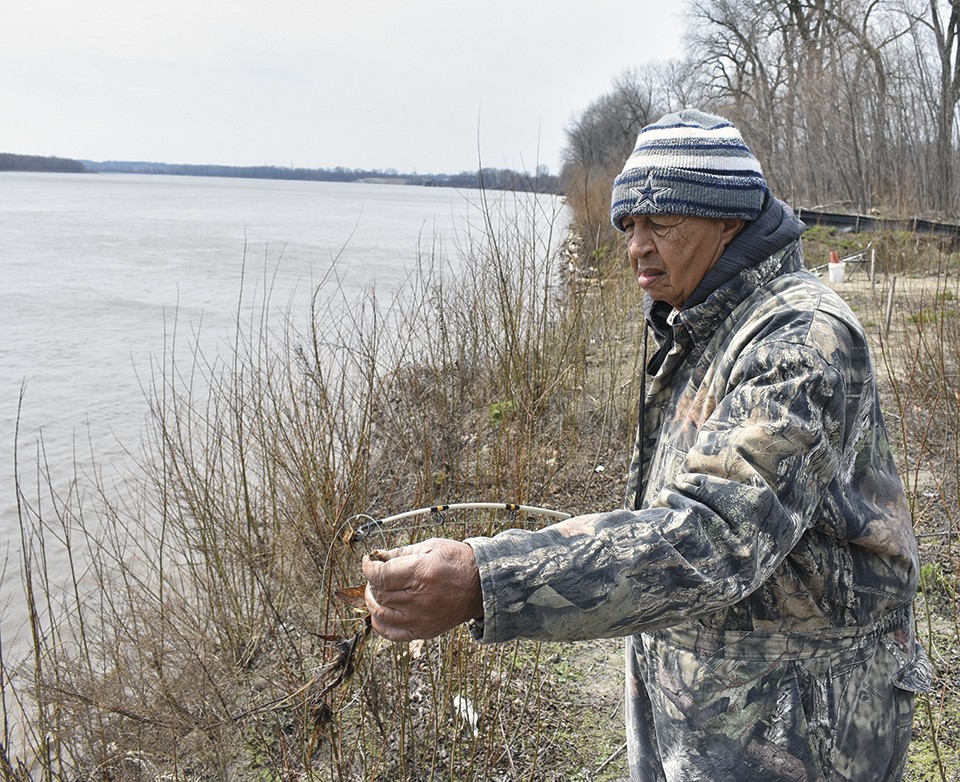 Eddie 'River King' Price is a regular among anglers at North Riverfront Park. - DOYLE MURPHY