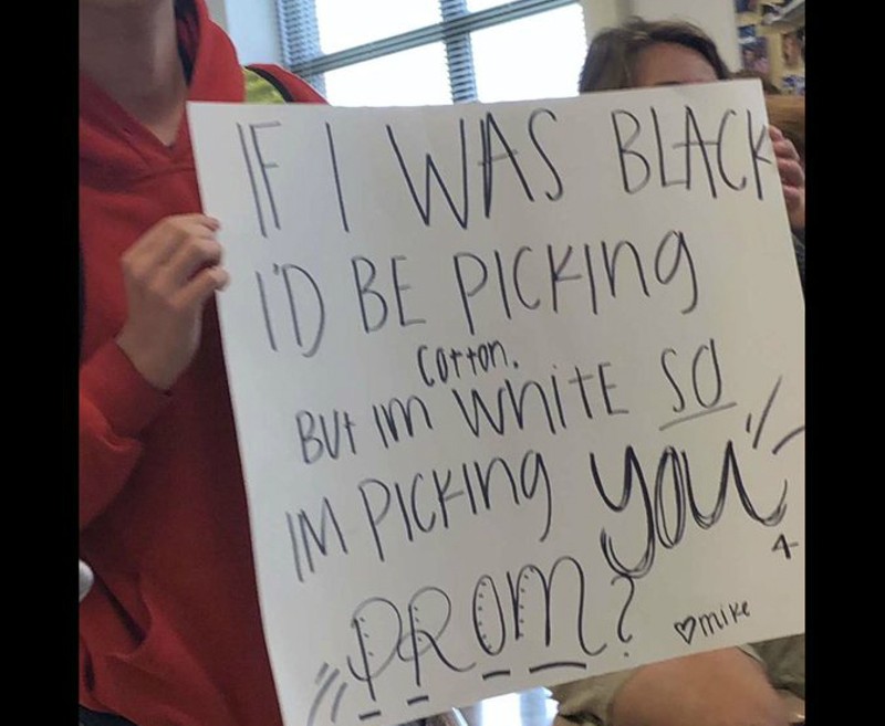 A Francis Howell student (face cropped out) opted for this 'promposal' strategy. - VIA TWITTER