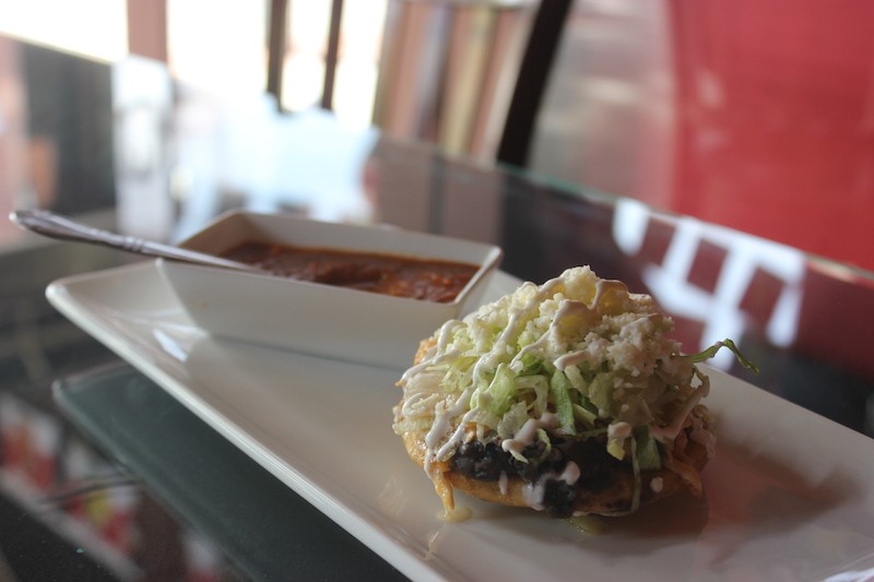 Sopes can be ordered as a snack for $3.95 each or as part of a dinner special, three for $10.95. - SARAH FENSKE