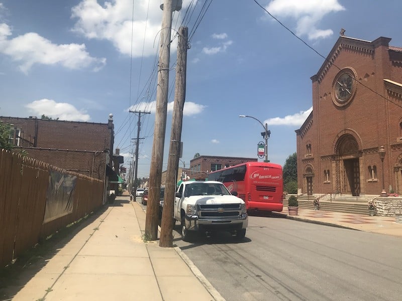 The piazza's future home, at 5130 Wilson Avenue, is now a vacant lot. - CAMILLE RESPESS