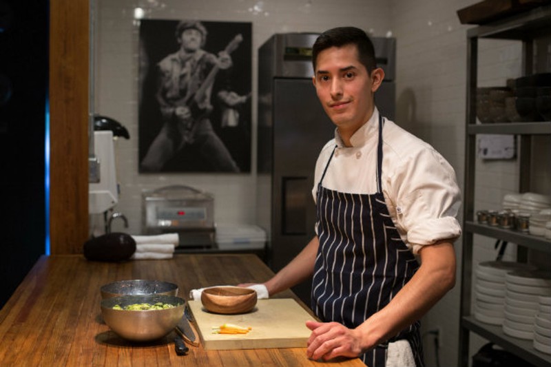 Andrew Enrique Cisneros went from the soccer field to the kitchen at Privado. - MONICA MILEUR